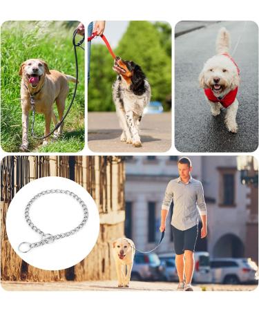 TIESOME Dog Chain Collar Pet Adjustable Metal Chain Collar Row Neck Leash Gear Choke Chain Heavy Duty Walking Training for Small Medium Large Dogs (55cm) - Buy Online on GoSupps.com
