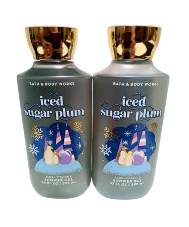 Bath & Body Works Shea + Vitamin E Shower Gel Set of 2 10oz Each (Iced Sugar Plum)