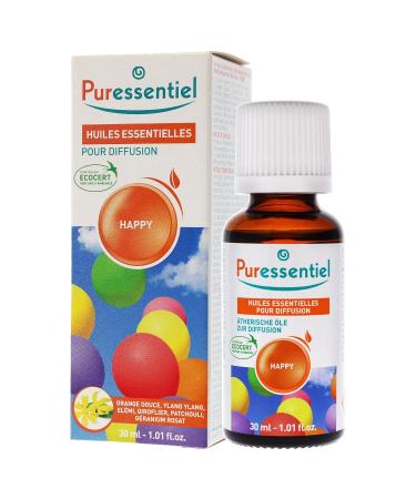 Puressentiel Happy Blend Essential Oils for Diffusion - Therapeutic Natural Vegan Aromatherapy Oil - 1 fl oz - Buy Online on GoSupps.com