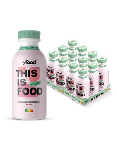 Yfood Drink Vegan Berry delicious vegan drinking meal for on the go this is food drink 26g protein 26 vitamins and minerals 3.00 deposit incl. 12 x 500ml taste berry berry 500 ml (12 pack)