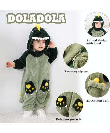 Doladola Dalmatians Baby Romper | Toddler's Jumpsuit | Newborn Outfit | Green Dino Print | Ages 2-3.5 Years - Buy Online on GoSupps.com