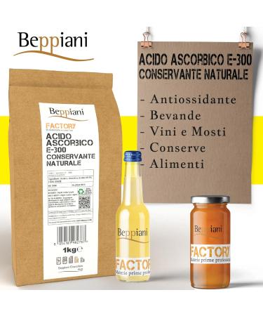  Beppiani Beppiani Ascorbic acid 1 kg 1 kg with doser - vitamin C - E 300 - soluble - food grade - Buy Online on GoSupps.com