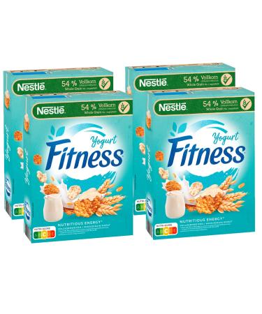 Nestl Lot de 4 yaourts de fitness c r ales pour petit-d jeuner avec grains entiers et partiellement saveur de yaourt (4 x 350 g)