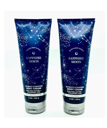 Bath & Body Works Body Cream 8oz Each Set of 2 - Aloe Vitamin E Shea (Sapphire Moon)