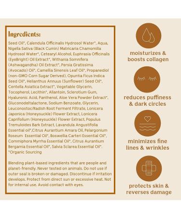 Solluna by Kimberly Snyder Feel Good Eye Cream | Anti-Aging & Under Eye Treatment with Ashwagandha, Hyaluronic Acid & Eyebright | Natural, Cruelty-Free & Non-GMO - Buy Online on GoSupps.com