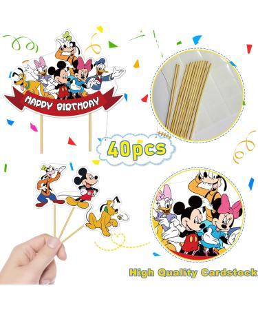40PCS Cupcake toppers for Kids Birthday Decorations Cute Cake Decorations Party Supplies for Kids Boys Girls - Buy Online on GoSupps.com