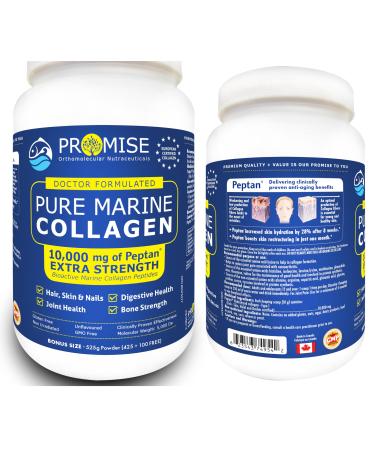 525gm (18.5oz) Hydrolyzed Marine Collagen Peptides Unflavored Non-GMO Supports Healthy Skin Nail Hair & Joints Made in Canada