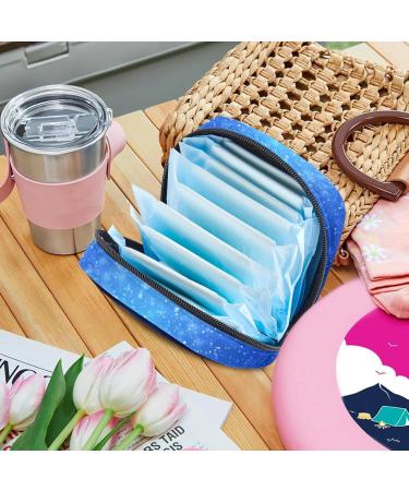 Womens Bandage Organizer with Pocket for Menstrual Cup | Big Capacity Makeup Storage | Butterflies Green Background | Travel Essential 4.7x6.6x6.6 in - Buy Online on GoSupps.com