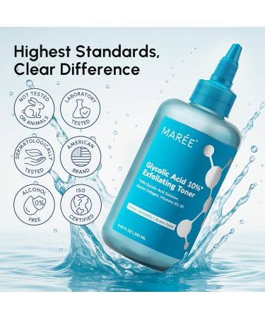 MAREE Toner Glycolic Acid Exfoliating Toner for Face Acido Glicolico para Manchas 8.45 Fl Oz (Pack of 1) Glycolic Acid - Buy Online on GoSupps.com