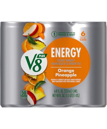 V8 +ENERGY Orange Pineapple Energy Drink 8oz Can (4x6pk) - Boost Energy Naturally - Buy Online on GoSupps.com
