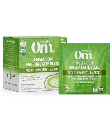 Om Mushrooms Mushroom Powered Matcha Latte Blend 10 Packets 0.28 oz (8 g) Each - Buy Online on GoSupps.com