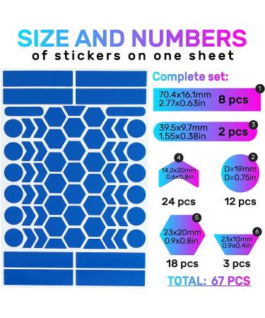 67pcs Blue Reflective Stickers Kit | Self-Adhesive Bike Decals for Safety | Helmet, Motorcycle, Bicycle, Car, Stroller | Waterproof Visibility - Buy Online on GoSupps.com