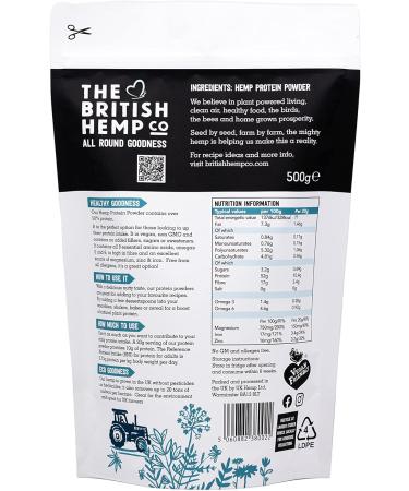 The British Hemp Co. 50% Plant-Based Hemp Protein Powder - High Protein Content - Buy Online on GoSupps.com