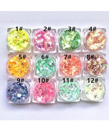 Glitter makeup for the body face and body - 12 colors of large glitter makeup - Glitter gel for lips and nails liquid eyeshadow - Buy Online on GoSupps.com