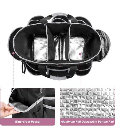 LoDird Cleaning Caddy Bag with 3 Compartments and Pockets - Black/Grey, Organizer for Supplies - Handle & Shoulder Strap, Multifunctional - Buy Online on GoSupps.com