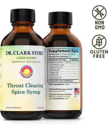Natural Cough Syrup for Sore Throat Relief - Dr Clark Store | Herbal Remedy - 3 fl oz - Ships Internationally - Buy Online on GoSupps.com