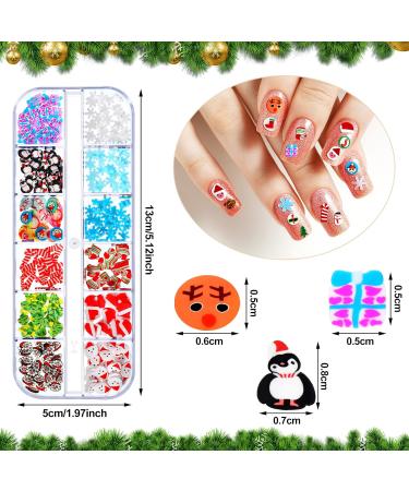 Christmas Glitter Nail Sequins - 4 Boxes of 3D Santa Snowflake & Elk Decals for DIY Craft & Acrylic Nail Decorations - Buy Online on GoSupps.com