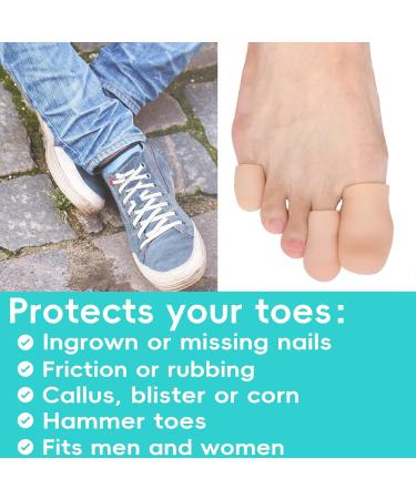Byehambuni Gel Toe Protectors - 12 Pack for Men & Women | Toe Covers for Corns Calluses & Blisters | Beige - Large Small & Pinky Sizes - Buy Online on GoSupps.com