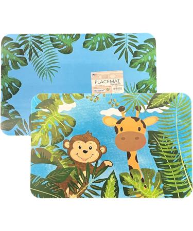 CounterArt Dinosaurs & Jungle Reversible Plastic Placemat Set - 4 Pack - Made in USA - Buy Online on GoSupps.com