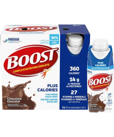 BOOST 2.24 Cal/mL Complete Nutrition Drink For Adults & PLUS Complete Nutrition Drink Chocolate 6x237ml Bottles Case Pack of 4 Packaging May Vary Drink + Drink 6x237ml Bottles - Buy Online on GoSupps.com