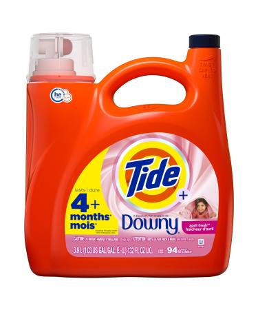 Tide Plus A Touch of Downy Liquid Laundry Detergent April Fresh HE Compatible 3.9 L 94 loads
