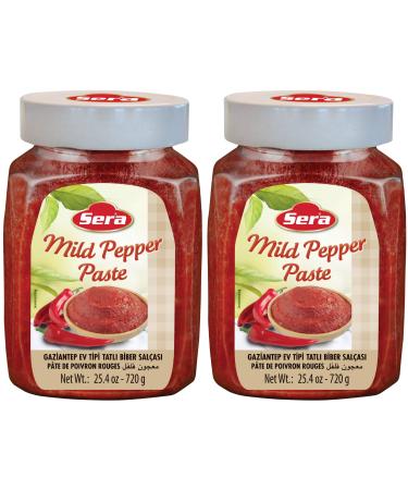 Sera Mild Pepper Paste 25.4 Oz Jar (2 PACK) | No Sugar | No Artificial Preservatives | Add a Unique, Peppery Flavor to Your Dishes | Great as a Spread or In Sandwiches!o Your Dishes | Great as a Spread or In Sandwiches! Mi