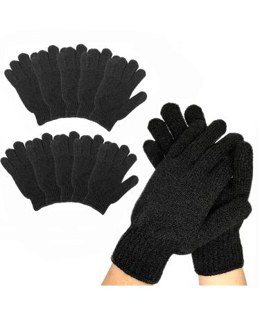 10Pairs Exfoliating Gloves - Premium Black Double Sided Scrub Wash Mitt for Bath or Shower - Luxury Spa Exfoliation Accessories for Beauty Spa Dead Skin Cell Remover, Suitable for Men and Women 10 Pairs