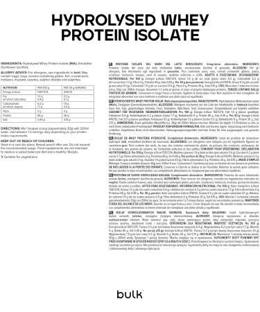 Bulk Whey Isolate Hydrolyzed Protein Plain 2.5 kg - Buy Online on GoSupps.com