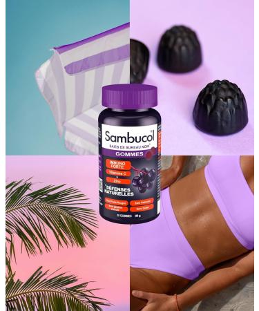 Sambucol Immuno Forte Gummies 30 Gommes Sureau Noir + Vitamine C & Zinc Pour Adultes & Enfants 12+ Vegan Sans Colorants Artificiels - Buy Online on GoSupps.com