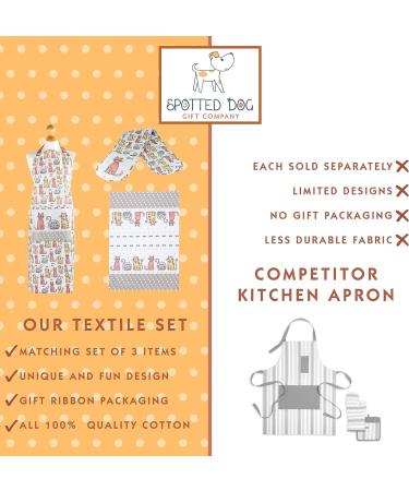 Cotton Kitchen Towel, Adjustable Bib Apron, Heat Resistant Double Oven Mitt - Cat Lovers Kitchen Gift Set of 3 - Machine Washable - Happy Cats Multicolor - Buy Online on GoSupps.com