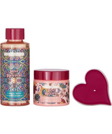 Heathcote & Ivory Love Revival-Bubbles & Balm By Candlelight (Bubble Bath 100ml Body Cream 60ml Scented Candle 30g) - Pampering Bath and Body Set for a Blissful Evening - Buy Online on GoSupps.com