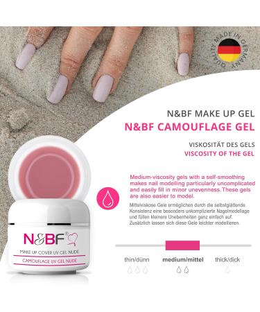 Buy N&BF Make Up UV Gel 15ml - Rose Pink Milky Camouflage Gel | German Made Self-Smoothing Acid-Free Cover Gel for Baby Boomer & French Nails - 1-Pack - Buy Online on GoSupps.com