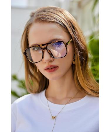 Feizedy Retro 70s 80s Blue Light Filter Glasses for Women & Men - Stylish PC Gaming Glasses with Blue Light Blocking B2866 Leopard 54mm - Buy Online on GoSupps.com