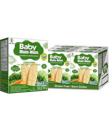 Hot-Kid Baby Mum-Mum Rice Rusks Vegetable Gluten Free Allergen Free Non-GMO Rice Teether Cookie for Teething Infants 50gms 24 Rusks per box - Case pack of 6 - Buy Online on GoSupps.com
