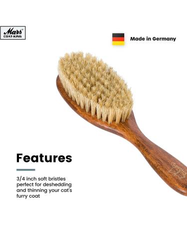 Mars Coat-King Bristle Cat Hair Brush - Deshedding Tool for Pet Grooming | Wooden Handle, 2 Wide Head - Buy Online on GoSupps.com