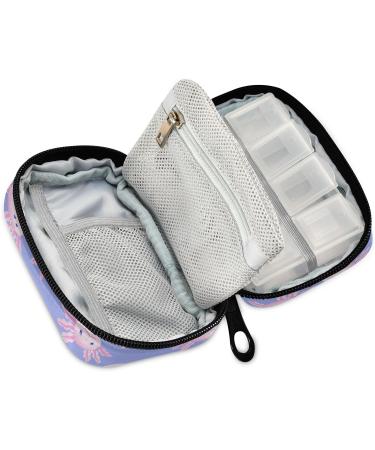 Pfrewn 7-Day Cartoon Axolotl Pill Organizer Case - Portable Weekly Vitamin & Supplement Holder with Zipper - Buy Online on GoSupps.com