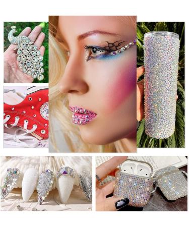 1300PCS Crystal Glitter Stones for Nail Art - 60 Large Glitter Stones + 1240 K9 Glass Rhinestones - Perfect for Nail Design & Charms - Buy Online on GoSupps.com