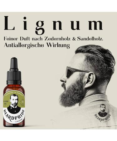 Beardpride Bio Bart l f r M nner - 100% Nat rliches Bart l f r Weichen Bart | Original Barbershop-Qualit t | Beard Care l Lignum 30 ml - Buy Online on GoSupps.com