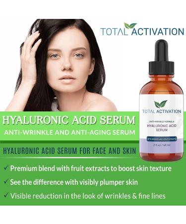 Organic Hyaluronic Acid Serum with Aloe & Chamomile - Anti-Aging Facial Moisturizer for All Skin Types (2 oz) - Buy Online on GoSupps.com