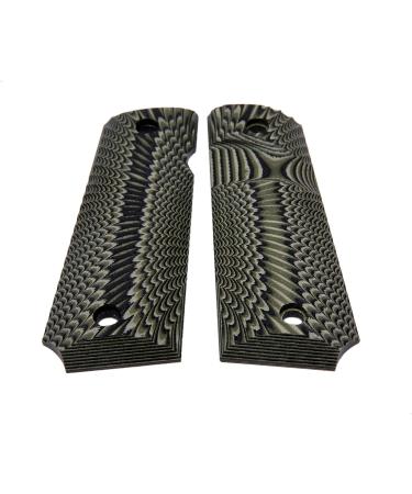 Buy Guuun 1911 Full Size Pistol Grips - G10 Ambi Safety Cut Sunburst Texture in Green/Black | Premium 1911 Handle Replacement - Buy Online on GoSupps.com