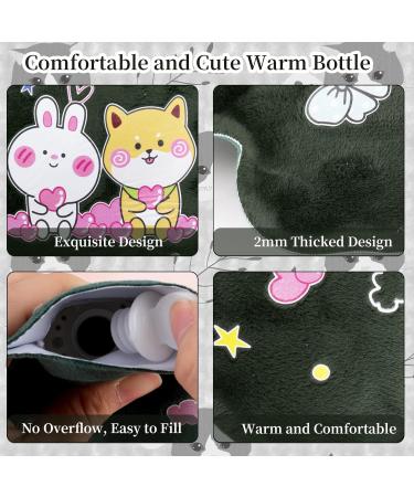 Buy 2PCs Silicone Hot Water Bottles - Leak-Proof Plush Heat Cushions for Pain Relief | Safe Durable & Eco-Friendly (Dark Green) - Buy Online on GoSupps.com