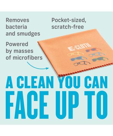 E-Cloth Premium Microfiber Glasses Cleaning Cloth - Ideal for Eyeglasses and Lenses - Washable, Reusable - 100 Wash Guarantee - 3 Pack - Buy Online on GoSupps.com