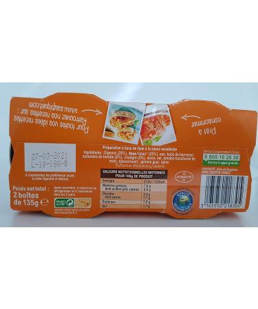 Saupiquet Tuna in Escabeche Sauce - Pack of 2 cans or 270g net drained - Buy Online on GoSupps.com