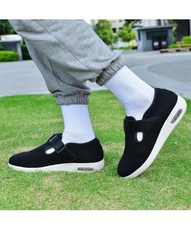 Women's Diabetic Shoes - Adjustable Closure, Extra Wide Air Cushion Sneakers | 9.5 Wide Black - Ideal for Edema, Plantar Fasciitis, Bunions - Buy Online on GoSupps.com