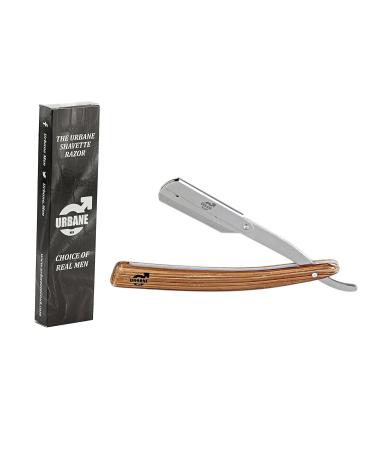 Urbane Men Straight Cut Throat Razor - Wooden Effect Plastic | Premium Shaving Experience - International Shipping Available - Buy Online on GoSupps.com