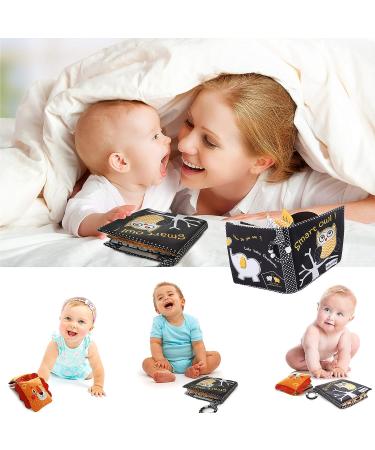 Newborn Baby Toys 0-6 Months Crinkle Cloth Books For Babies Infants  Tummy Time Mirror Toy High Contrast sensory Toys  Black White Baby Book 1 Year Old Stroller Car Toys 3-6 Months Boys Girls Gift-Owl - Buy Online on GoSupps.com