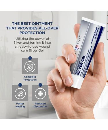 Antimicrobial Silver Gel by GeriCare| Wound Care Cream for Cuts Scrapes Minor Burns| Natural Topical Skin Healing Ointment| 55PPM Colloidal Silver Gel |Long-Lasting Protection|1.5oz | Pack of 2 - Buy Online on GoSupps.com