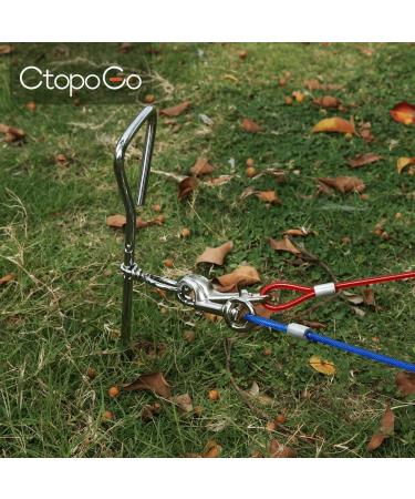 CTOPOGO Heavy Duty Dog Tie Out Cables - 10FT 16FT 33FT for Dogs Up to 125 lbs - Durable Pet Lead for Small & Medium Dogs - 10m Red - Buy Online on GoSupps.com