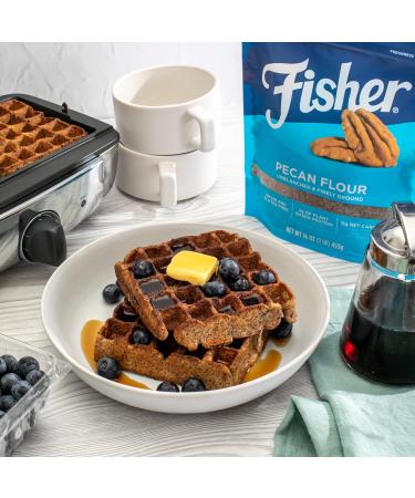 Fisher Pecan Flour 32 oz - Gluten-Free, Non-GMO, Keto, Paleo, Vegan Friendly - Unblanched & Finely Ground - Buy Online on GoSupps.com