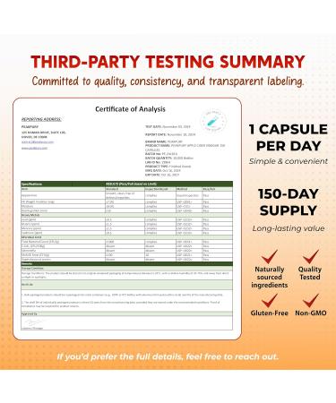 Apple Cider Vinegar Ginger Odorless Garlic Turmeric Berberine 150 count (pack of 1) - Buy Online on GoSupps.com